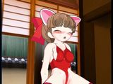 ねこ娘が上下運動をするとエッチな表情になっちゃった